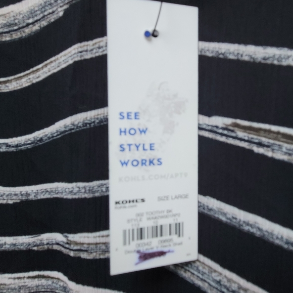 APT. 9 | BLACK & WHITE FLOWY TANK TOP, SZ L - Picture 5 of 7